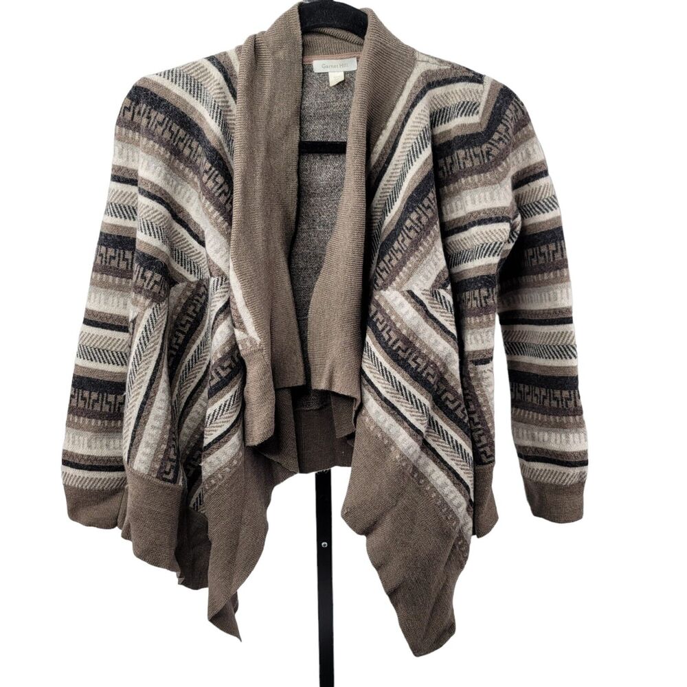 Garnet Hill Wool Knit Waterfall Cardigan Sweater Small - Picture 3 of 8